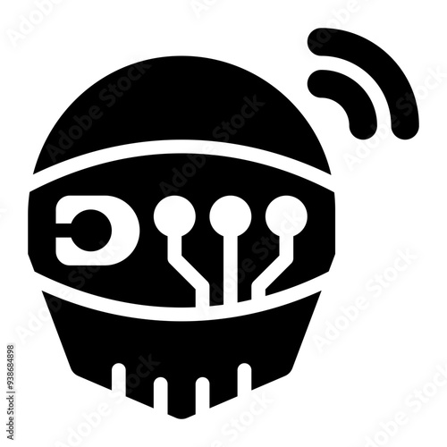smart helmet, wearable technology, helmet, wearable device, motorcycle helmet, wireless solid or glyph icon