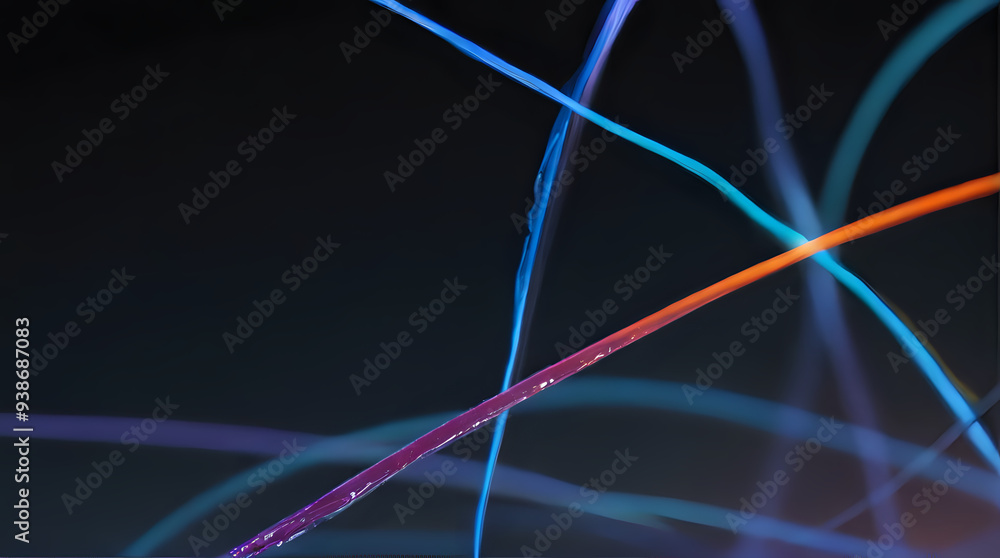 brightly colored lines of light are shown against a black background brightly colored lines of light are shown against a black background