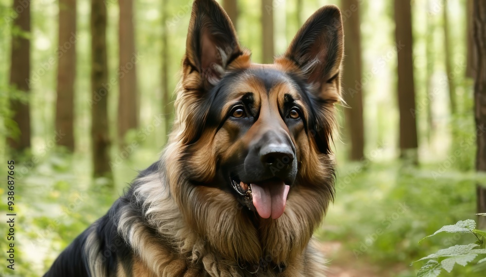 A moment of serenity in the woods with a loyal companion A moment of serenity in the woods with a loyal companion