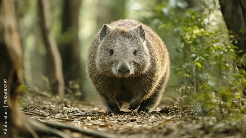 A Wombat Walking Through the Australian Bush A Wombat Walking Through the Australian Bush