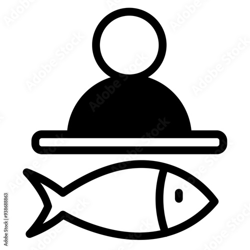 Fish shop icon vector