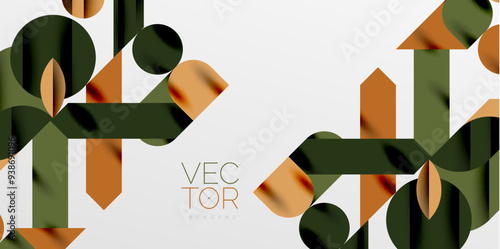 Canvastavla Colorful simple dynamic geometric forms circles lines and round shapes