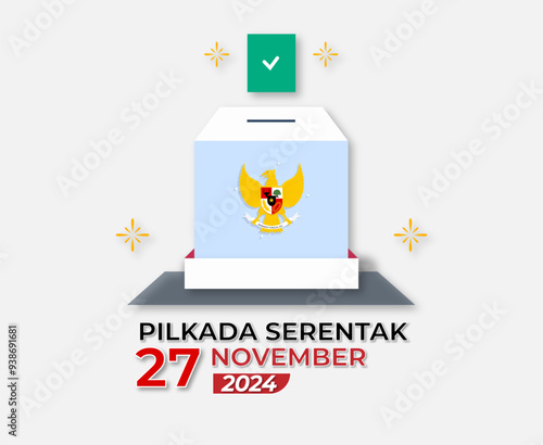  Vector illustration of Indonesian regional election ballot box