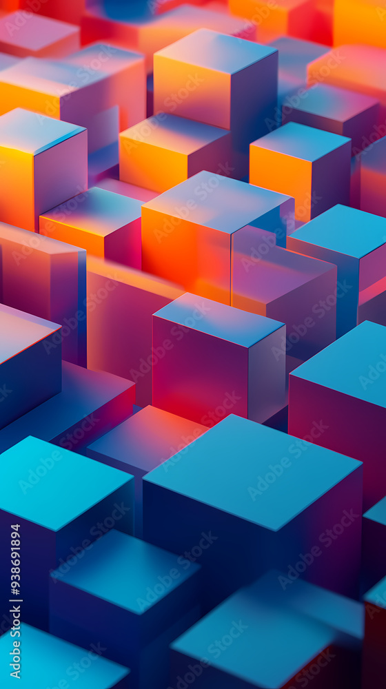 Abstract background of colored cubes Abstract background of colored cubes
