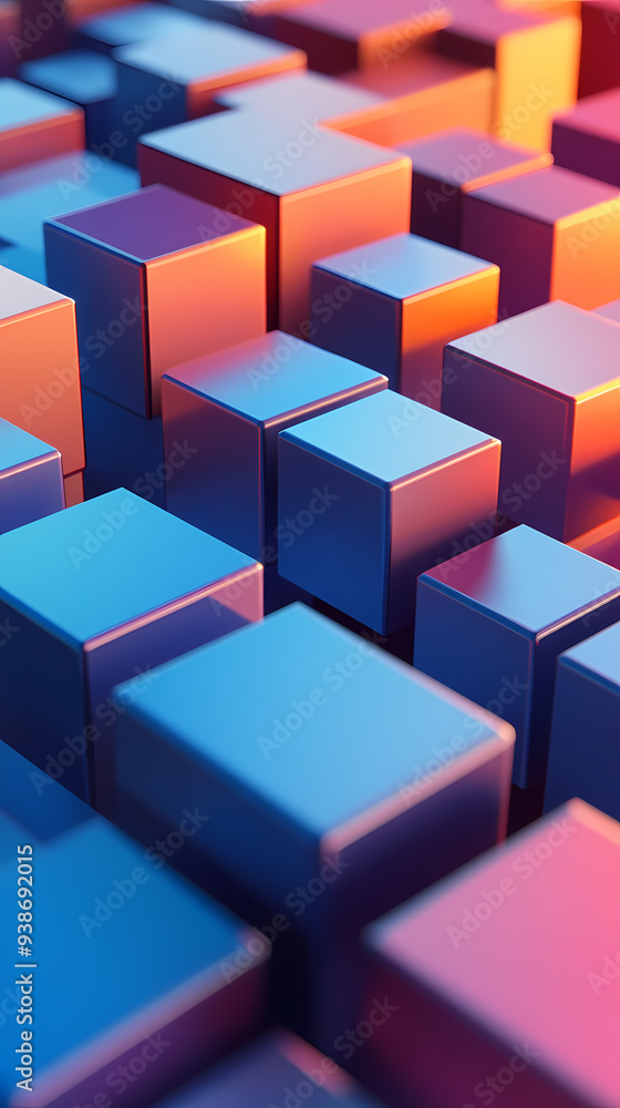 Abstract background of colored cubes Abstract background of colored cubes