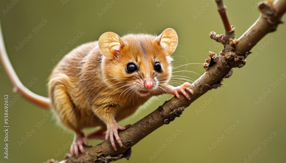Adorable rodent perched on a branch Adorable rodent perched on a branch