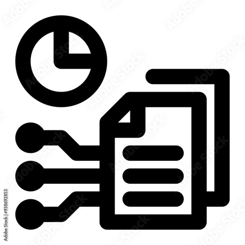 data science, data analytics, data analysis, data engineering, data visualization, data insight outline icon