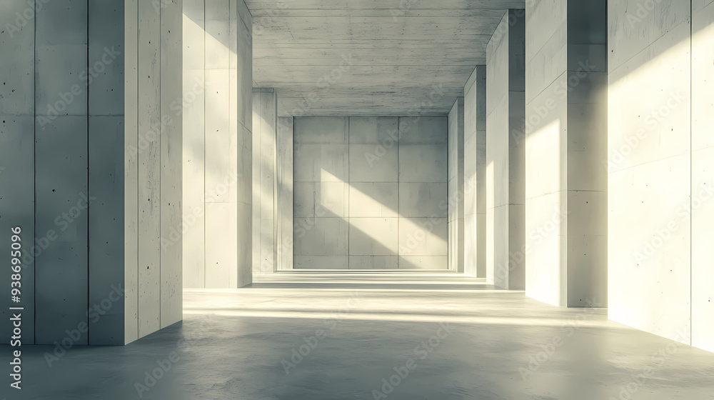 Fototapeta premium Empty scene under sunlight, minimalist design of modern architecture