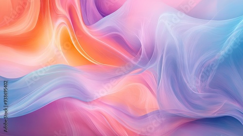 Wallpaper Mural A blend of pastel colors and flowing lines, forming an abstract background with a calm feel. Torontodigital.ca
