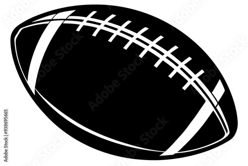 American football ball icon, Football silhouette, American football ball svg, Sports ball vector illustration


