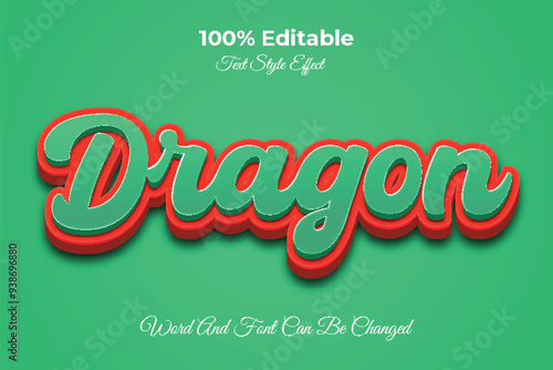 Dragon editable text effect template