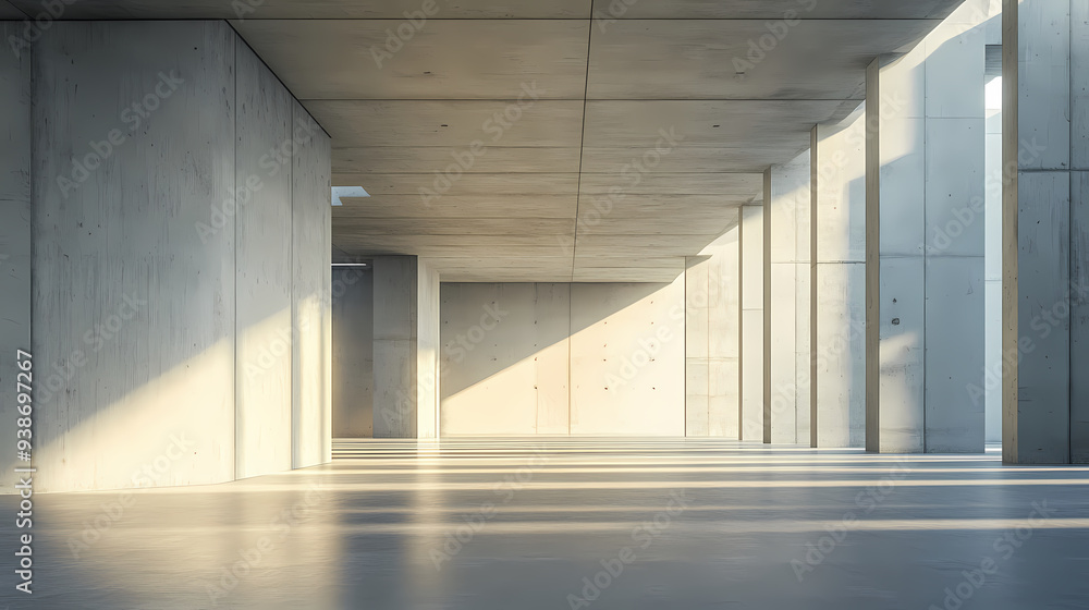 Fototapeta premium Empty scene under sunlight, minimalist design of modern architecture