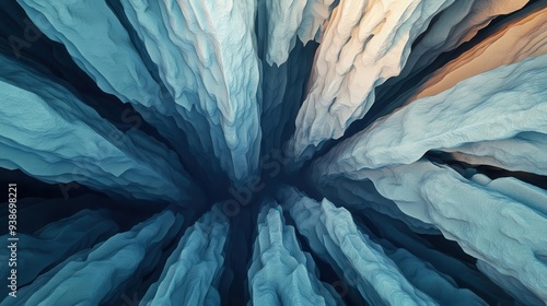 Wallpaper Mural A 3D effect of a cave with stalactites extending outwards, 3D effect, cave, nature Torontodigital.ca