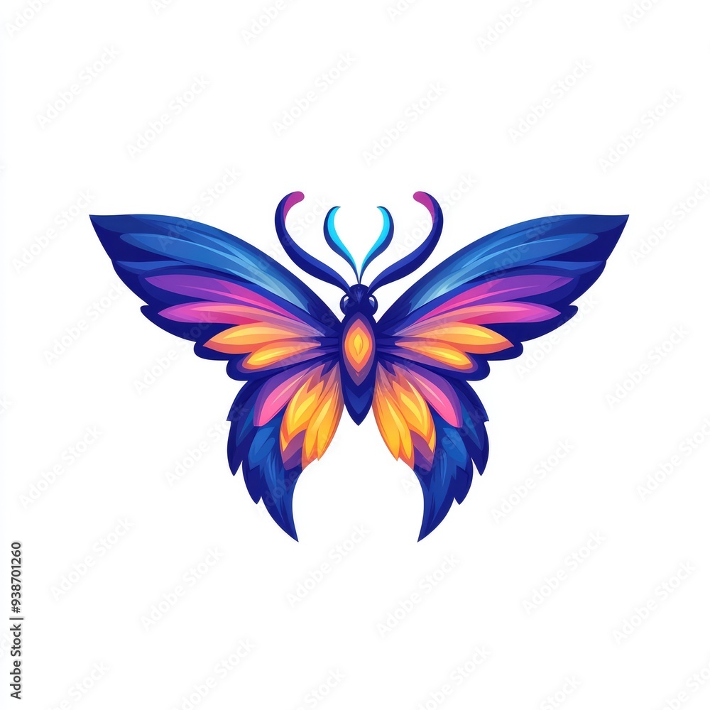 Colorful butterfly illustration with vibrant wings Colorful butterfly illustration with vibrant wings