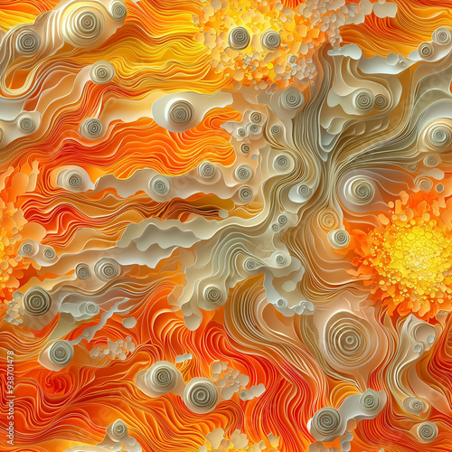 3Dペーパークラフト風の太陽フレアと太陽黒点パターン