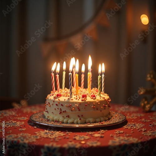 birthday cake with candles