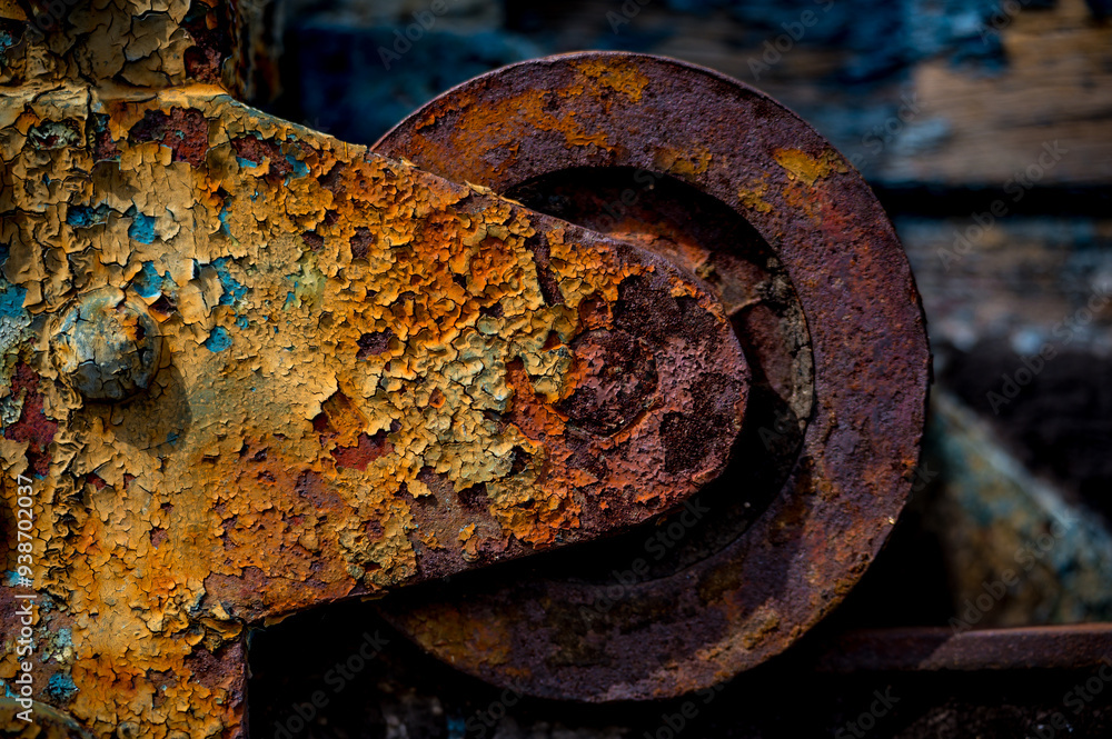 Rusted detail of an old railway wagon