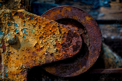 Obraz na płótnie Rusted detail of an old railway wagon w salonie