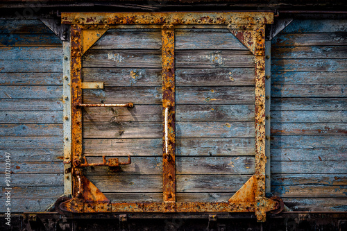 Obraz na płótnie Rusted and worn doors of and old railway wagon w salonie