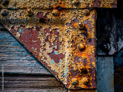 Obraz na płótnie Rusted detail of an old railway wagon w salonie