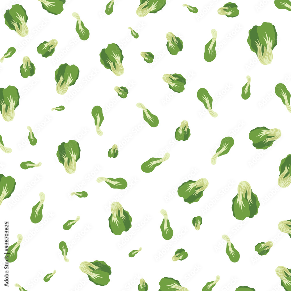 Hand drawn Bok choy pattern background vector design, flat illustration. Hand drawn Bok choy pattern background vector design, flat illustration.