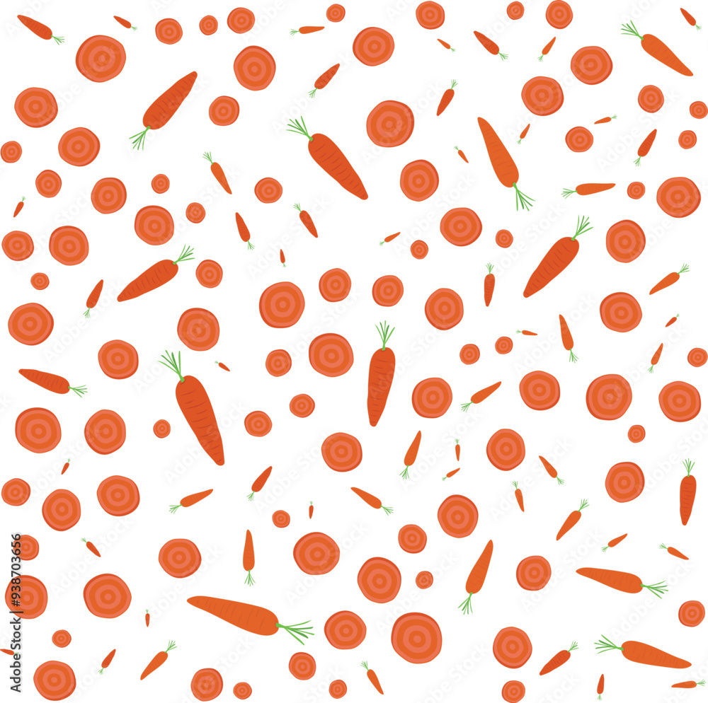 Hand drawn Carrot pattern background vector design, flat illustration. Hand drawn Carrot pattern background vector design, flat illustration.