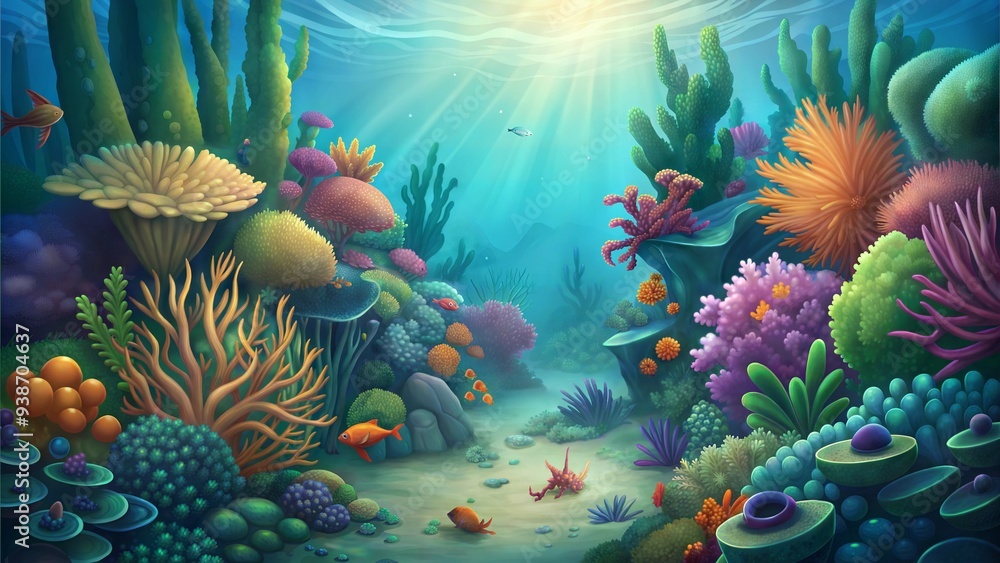 a coral reef environment illustration background a coral reef environment illustration background