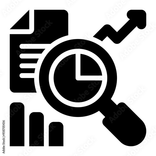 data discovery, data analytics, data analysis, data research, data science, data exploration solid or glyph icon