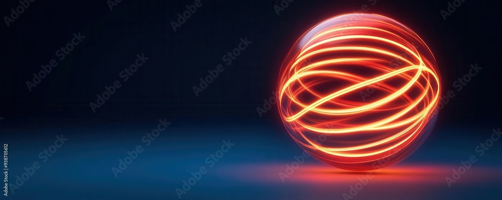 A glowing 3D sphere with concentric circles pulsing around it, 3D glow, sphere, abstract A glowing 3D sphere with concentric circles pulsing around it, 3D glow, sphere, abstract