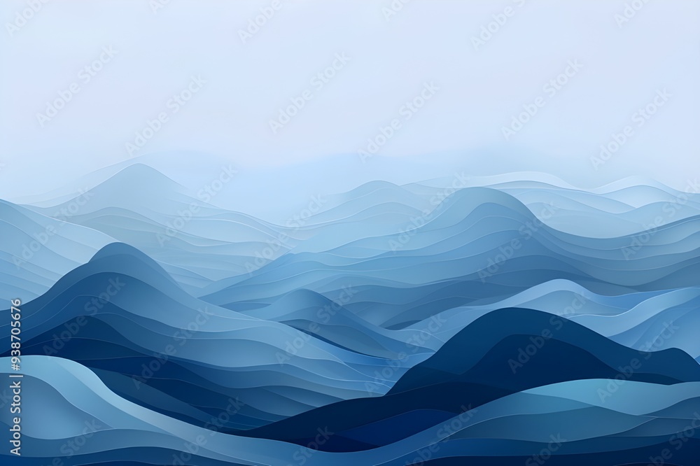 Abstract Blue Mountain Landscape Abstract Blue Mountain Landscape