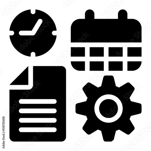 scheduling data, automation, data engineering, scheduling, schedule, real time solid or glyph icon