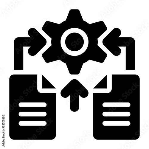 batch processing, data processing, data source, data engineering, data collection, data transform, data migration solid or glyph icon