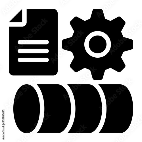 data pipeline, data orchestration, data engineering, data processing, data transformation, etl solid or glyph icon