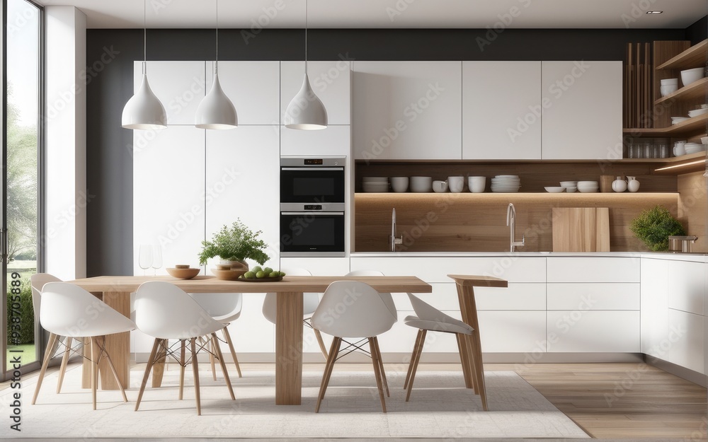 Fototapeta premium Model interior design of living room (3D Render)