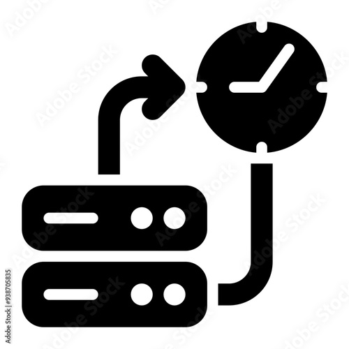 real time, database, data storage, processing, data processing, oltp solid or glyph icon