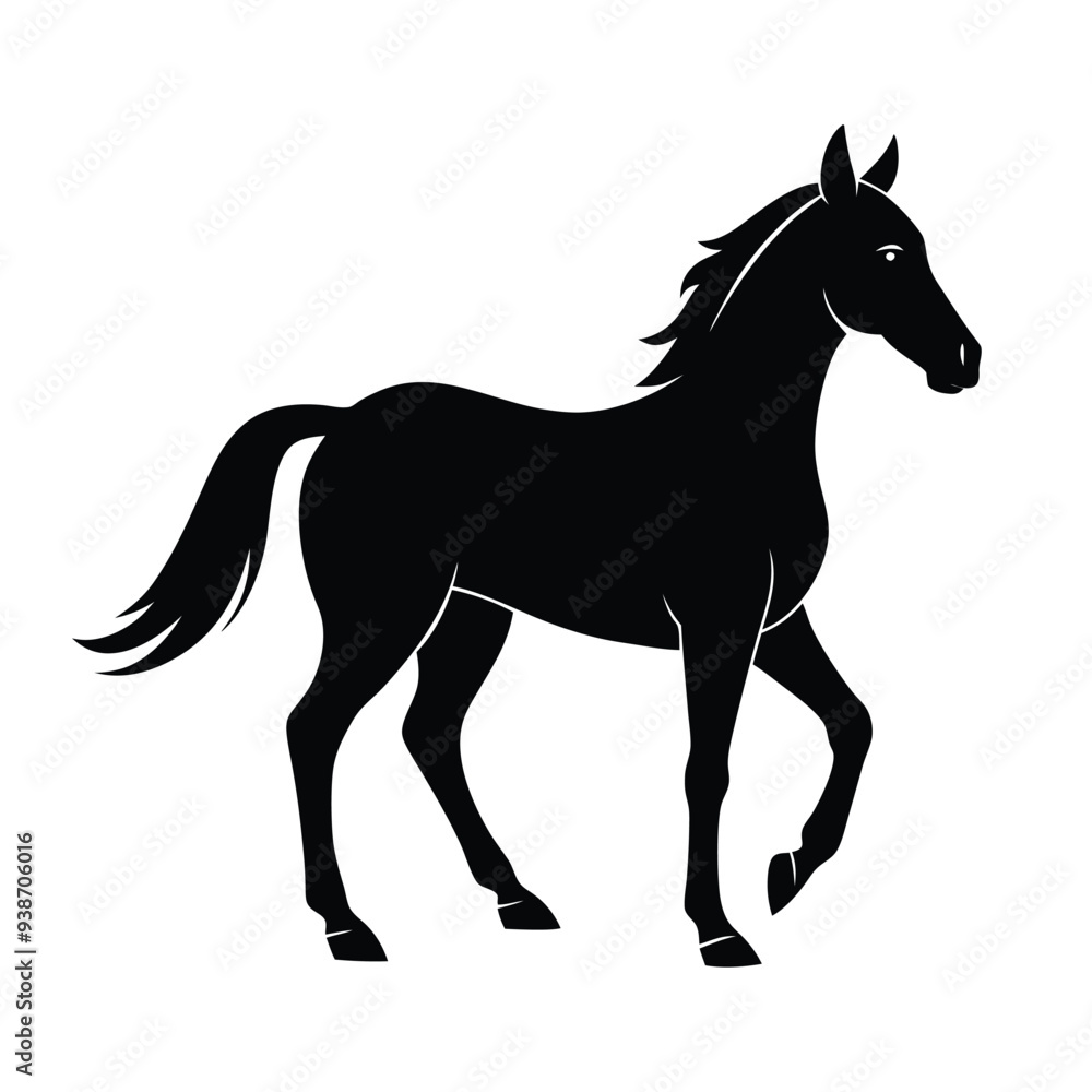 Stylish Horse Silhouette Vector Design on a White Background Stylish Horse Silhouette Vector Design on a White Background