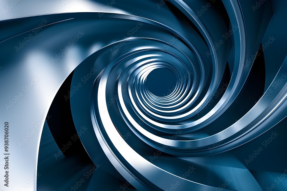 Abstract Blue Metallic Spiral Abstract Blue Metallic Spiral