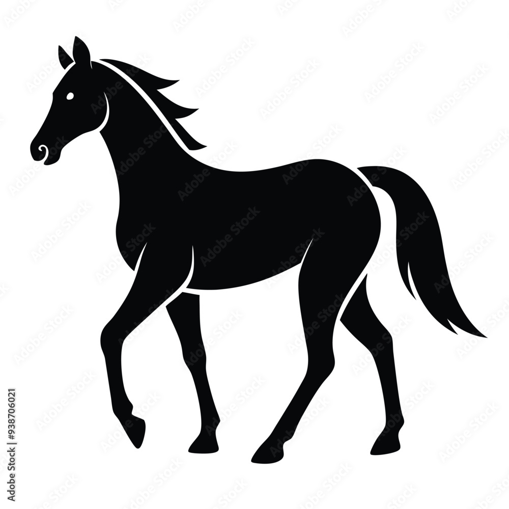 Stylish Horse Silhouette Vector Design on a White Background Stylish Horse Silhouette Vector Design on a White Background
