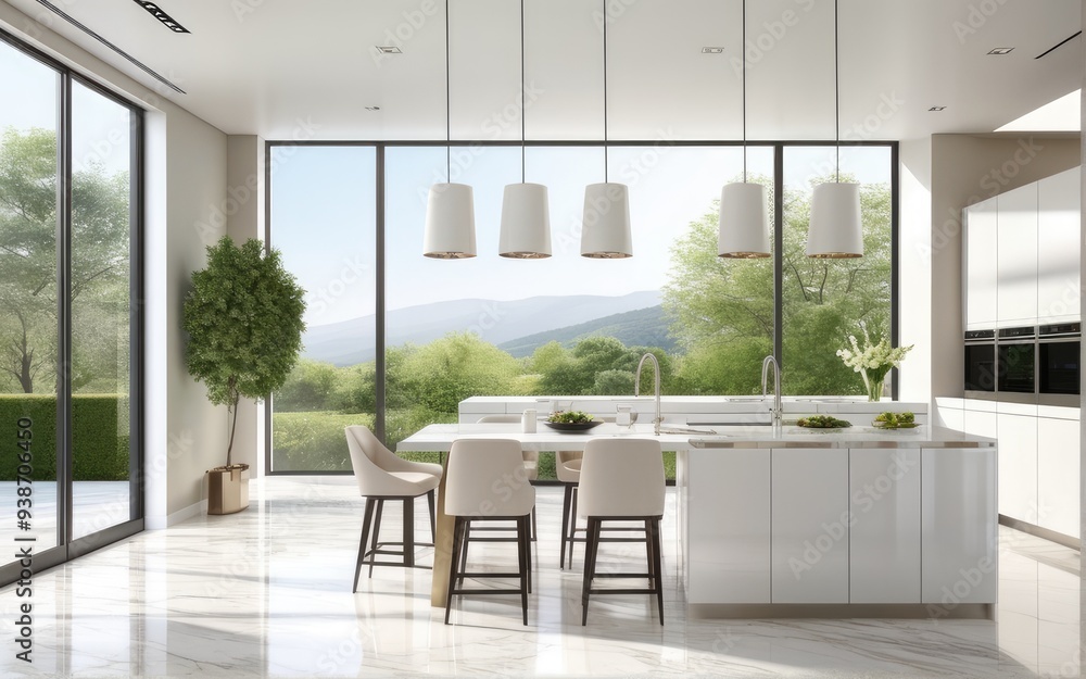 Fototapeta premium Model interior design of living room (3D Render)