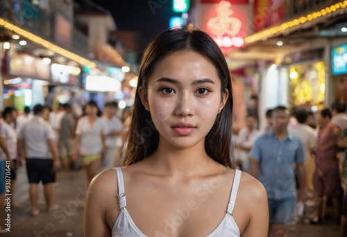 young Asian woman with ligh...