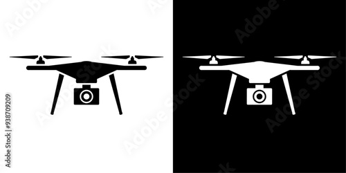 ofvs704 OutlineFilledVectorSign ofvs - drone vector icon . quadrocopter sign . isolated transparent . outline and filled version . AI 10 / EPS / PNG . g12050