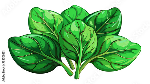 illustration of spinach isolated on white background