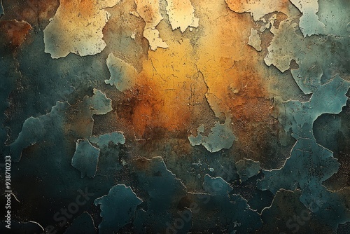 Textured abstract background with peeling paint and colors