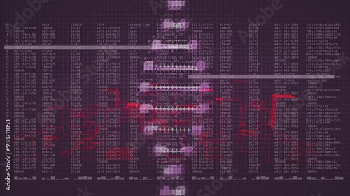 DNA strand and data analysis animation over financial charts and numbers