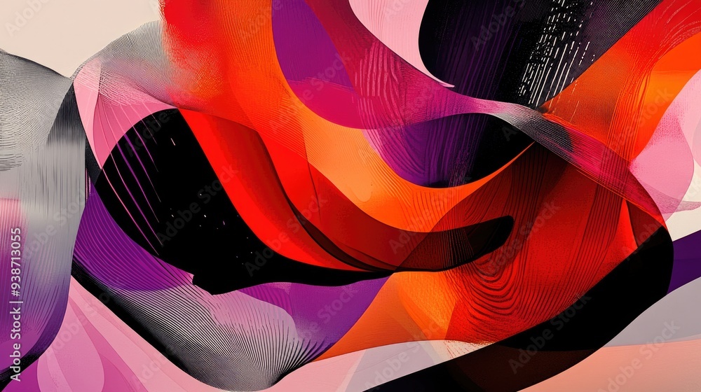 Fototapeta premium Abstract shapes in a dynamic arrangement, forming a bold and eye-catching background.