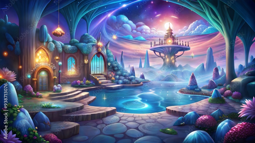 Obraz premium a dream realm environment illustration background