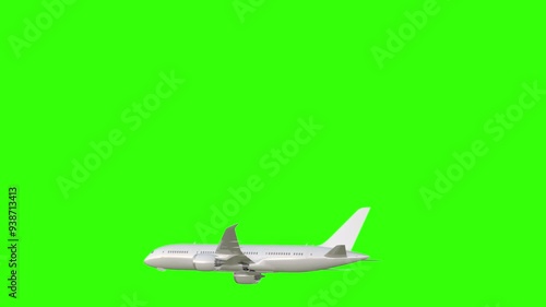 airplane flying on a green screen background