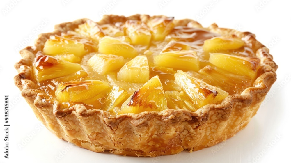 A rustic, homemade pineapple pie with a rustic, hand-crimped crust and a gooey, caramelized pineapple filling A rustic, homemade pineapple pie with a rustic, hand-crimped crust and a gooey, caramelized pineapple filling