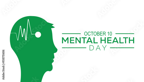 Mental Health day is observed every year on October. Medical Healthcare Awareness concept. background, placard, banner template Vector illustration design.