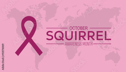 Squirrel Awareness Month is observed every year on October. Animal Awareness concept. background, placard, banner template Vector illustration design.